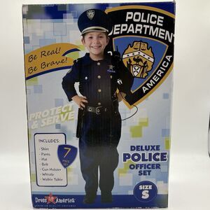 Deluxe Police Officer Cop 7 Piece Halloween Costume Size Small